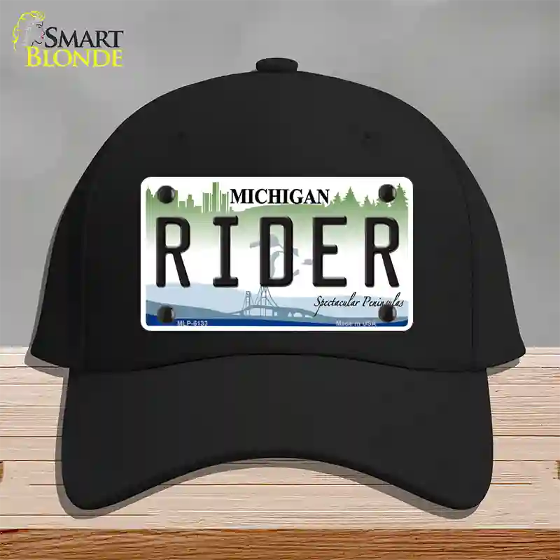 Rider Michigan Novelty License Plate Hat Cotton / Black