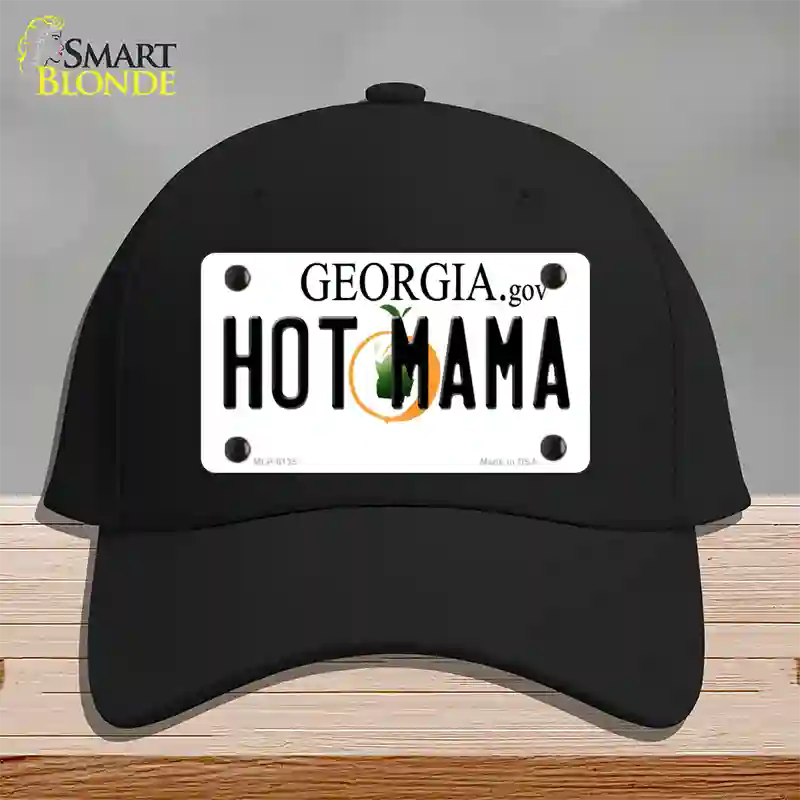 Hot Mama Georgia Novelty License Plate Hat Cotton / Black