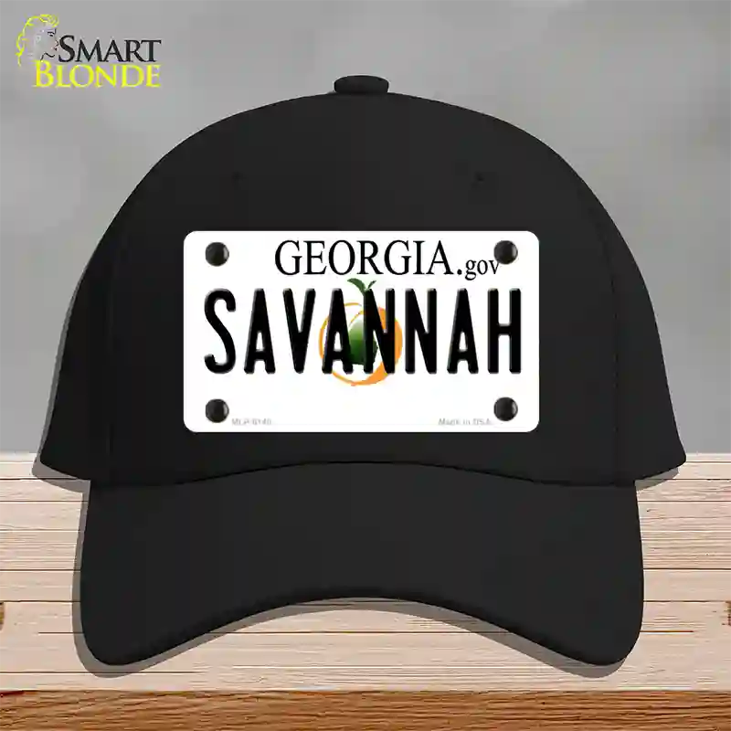 Savannah Georgia Novelty License Plate Hat Cotton / Black