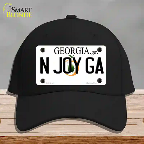 N Joy Ga Georgia Novelty License Plate Hat Cotton / Black