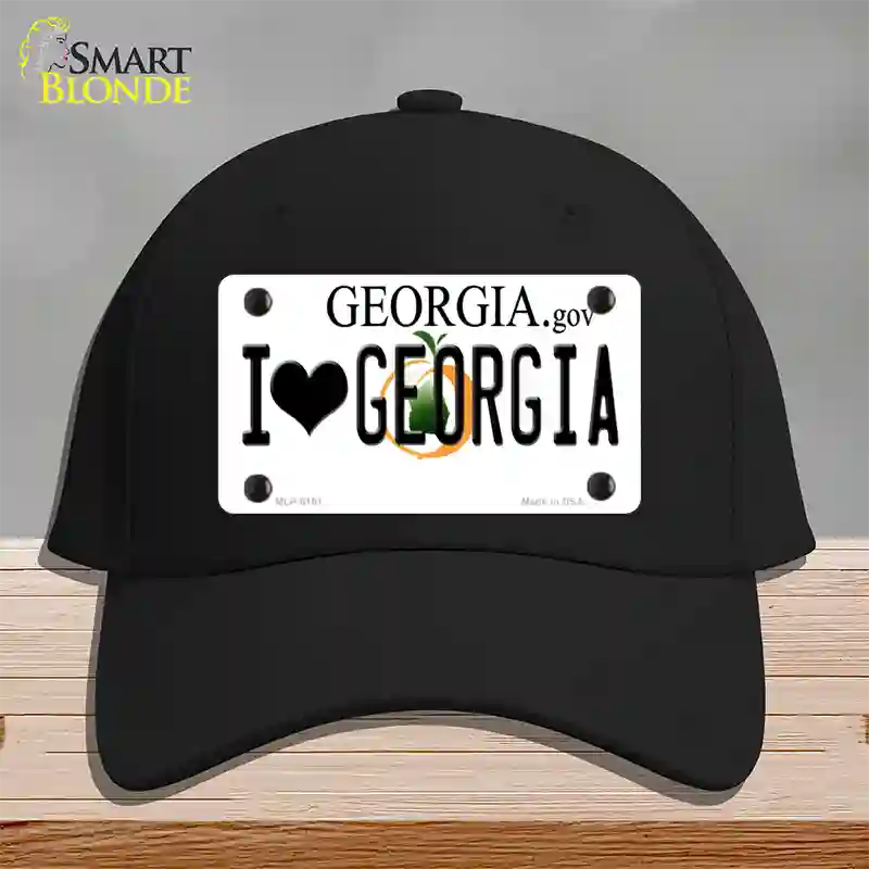 I Love Georgia Novelty License Plate Hat Cotton / Black