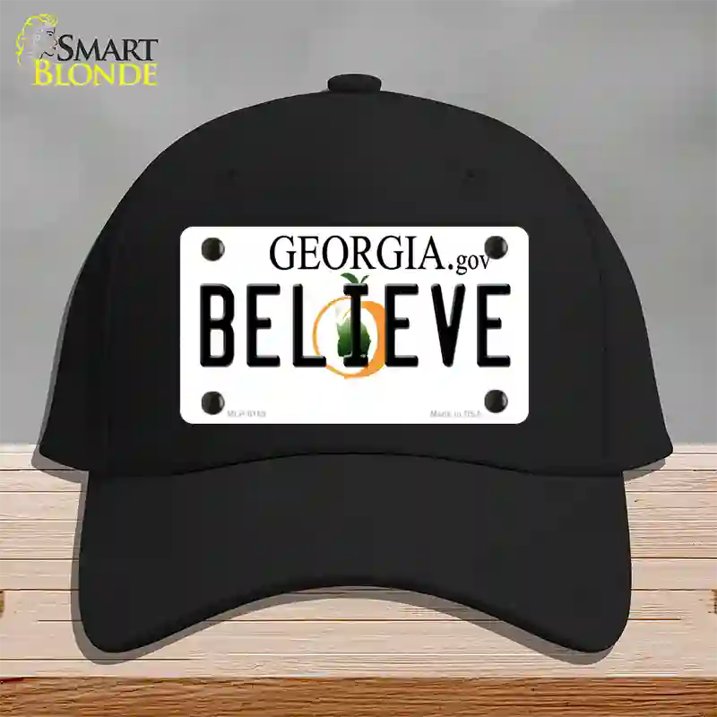 Believe Georgia Novelty License Plate Hat Cotton / Black