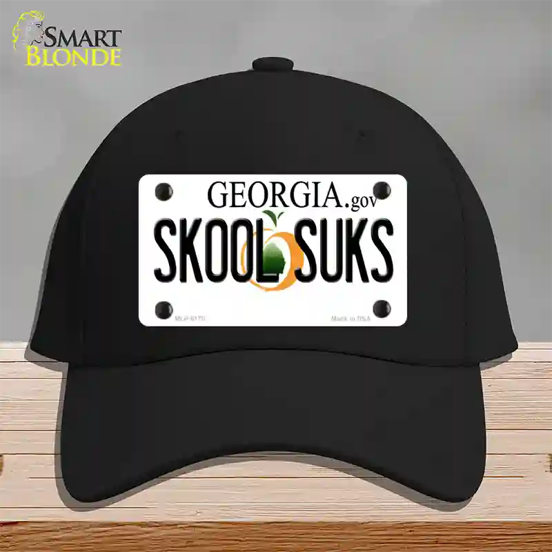 Skool Suks Georgia Novelty License Plate Hat Cotton / Black