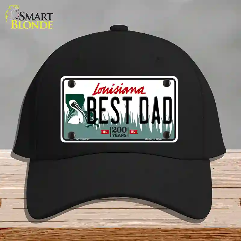 Best Dad Louisiana Novelty License Plate Hat Cotton / Black