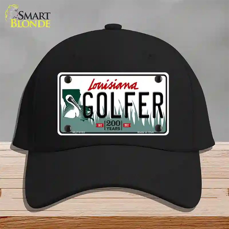 Golfer Louisiana Novelty License Plate Hat Cotton / Black