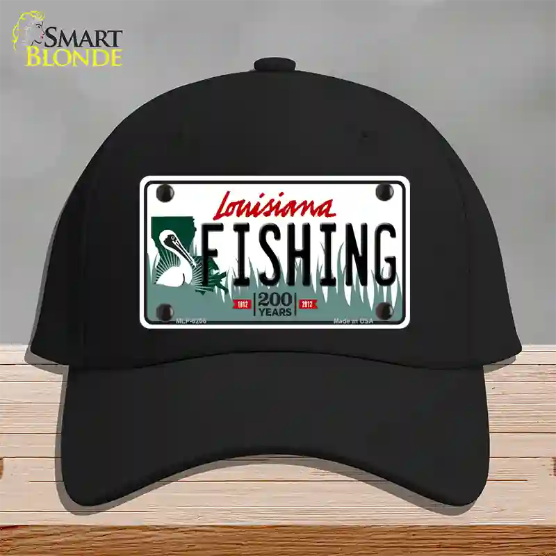 Fishing Louisiana Novelty License Plate Hat Cotton / Black