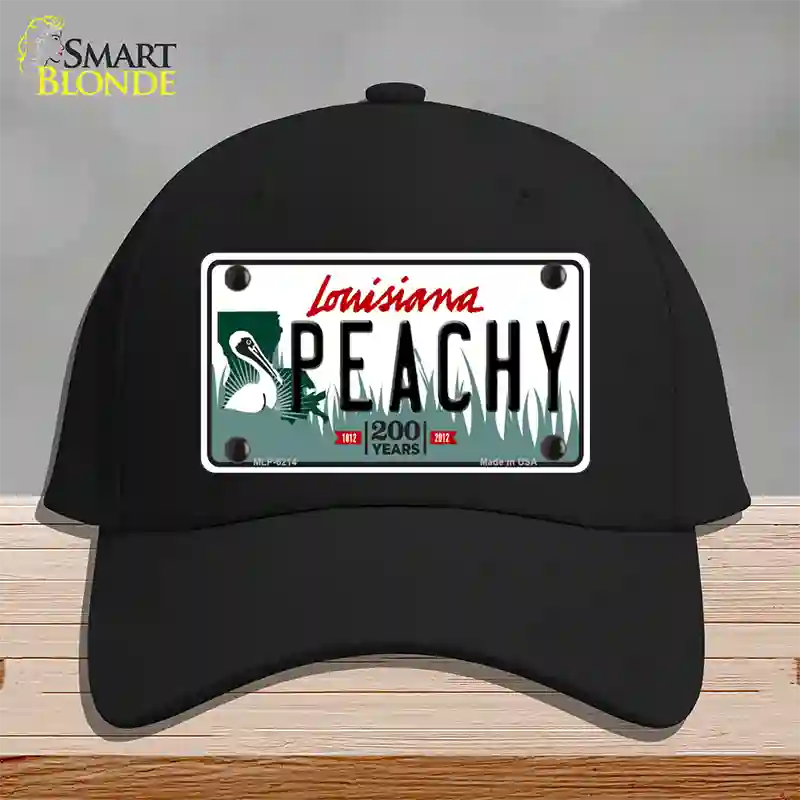 Peachy Louisiana Novelty License Plate Hat Cotton / Black