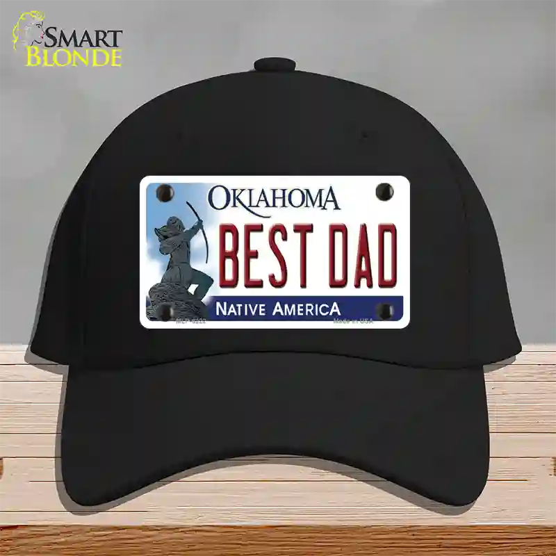 Best Dad Oklahoma Novelty License Plate Hat Cotton / Black