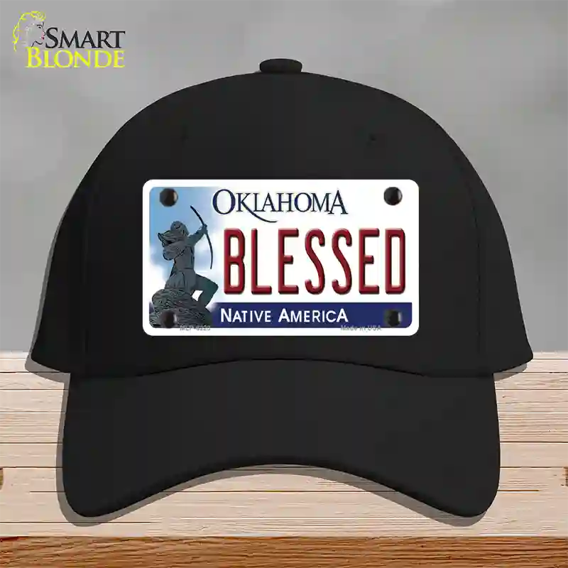 Blessed Oklahoma Novelty License Plate Hat Cotton / Black