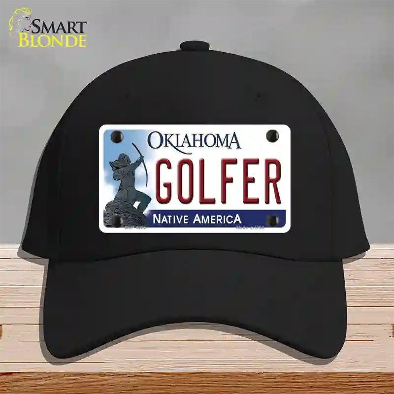 Golfer Oklahoma Novelty License Plate Hat Cotton / Black