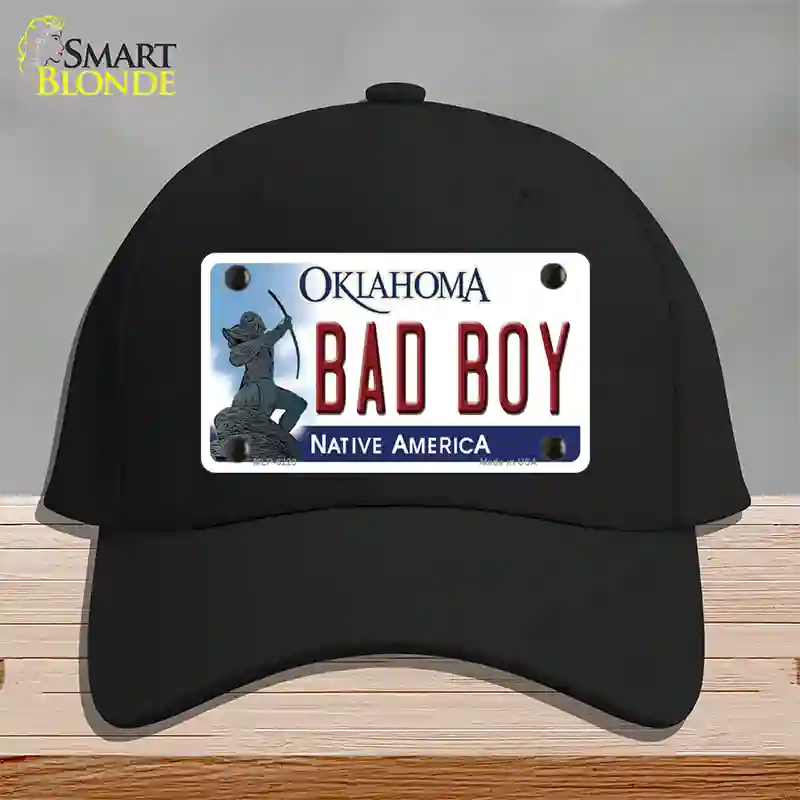 Bad Boy Oklahoma Novelty License Plate Hat Cotton / Black