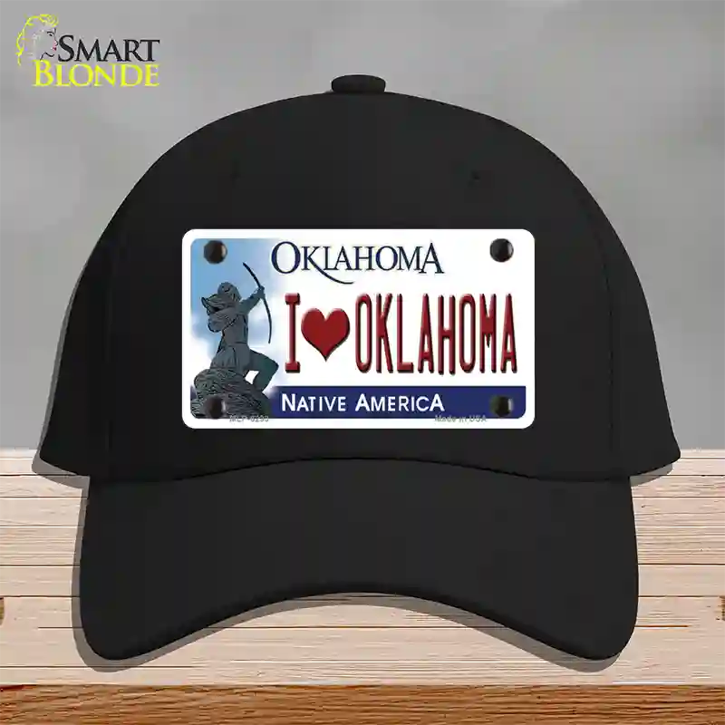 I Love Oklahoma Novelty License Plate Hat Cotton / Black