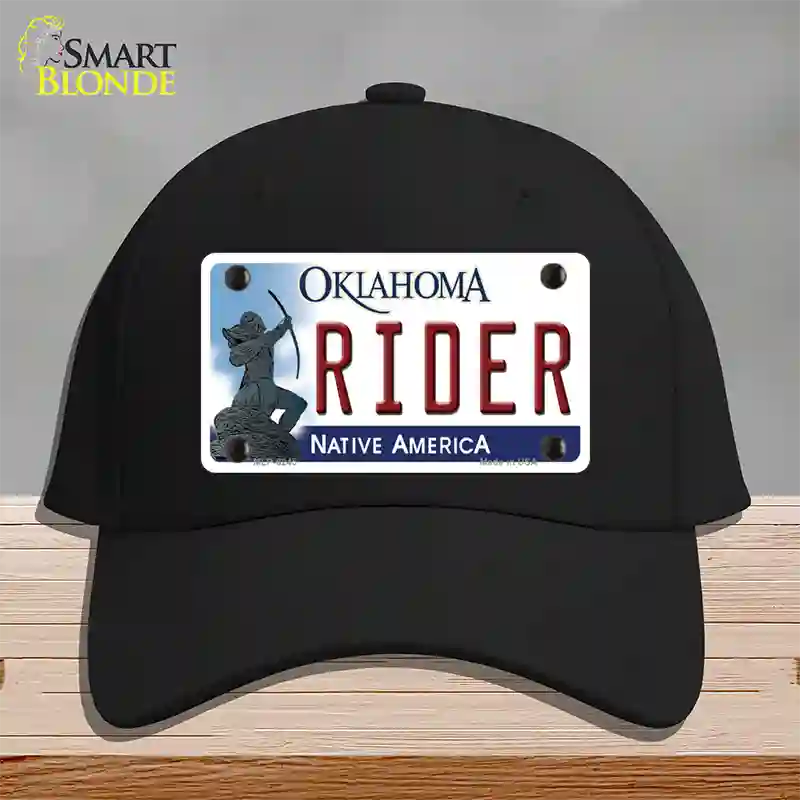 Rider Oklahoma Novelty License Plate Hat Cotton / Black