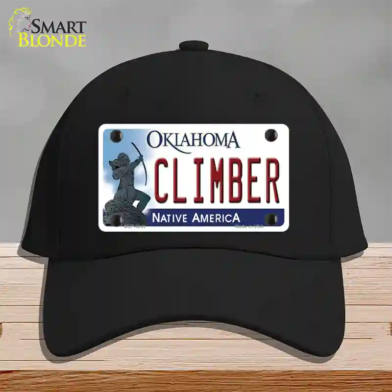 Climber Oklahoma Novelty License Plate Hat Cotton / Black