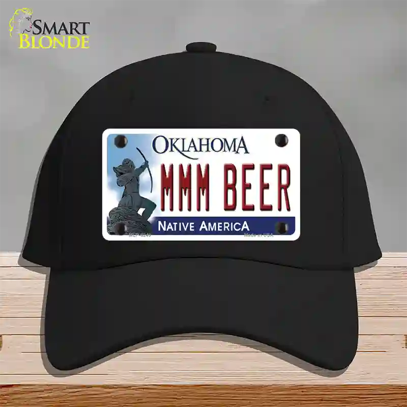 MMM Beer Oklahoma Novelty License Plate Hat Cotton / Black