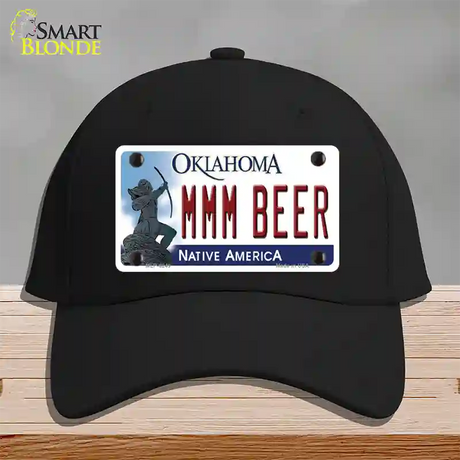 MMM Beer Oklahoma Novelty License Plate Hat Cotton / Black