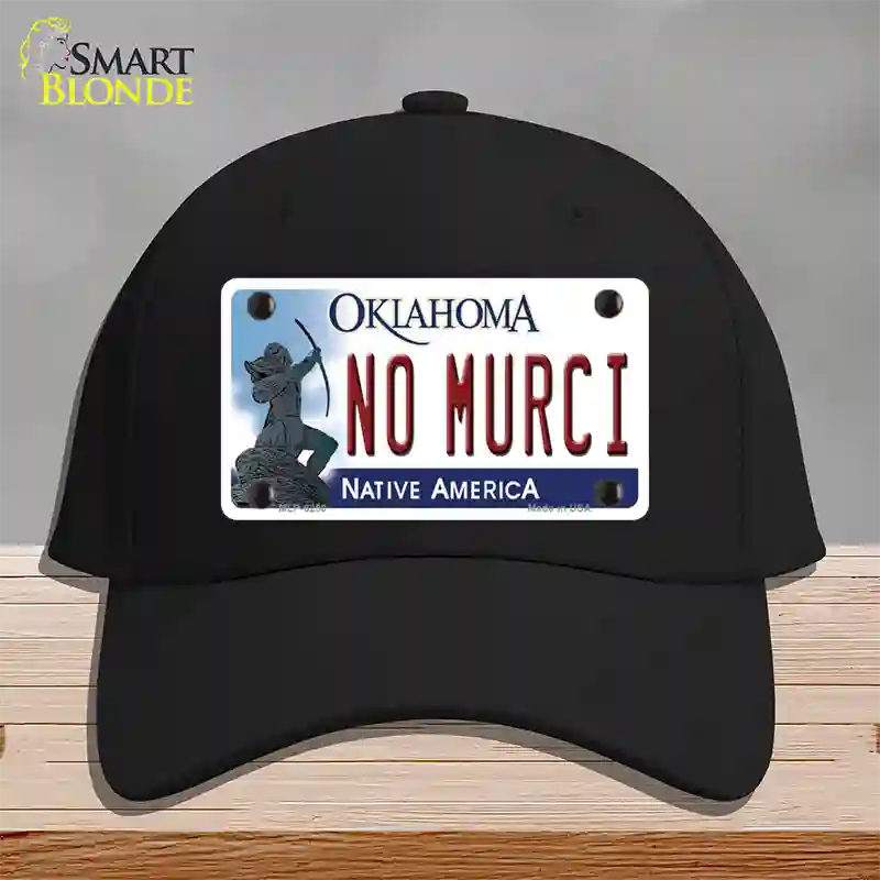 No Murci Oklahoma Novelty License Plate Hat Cotton / Black