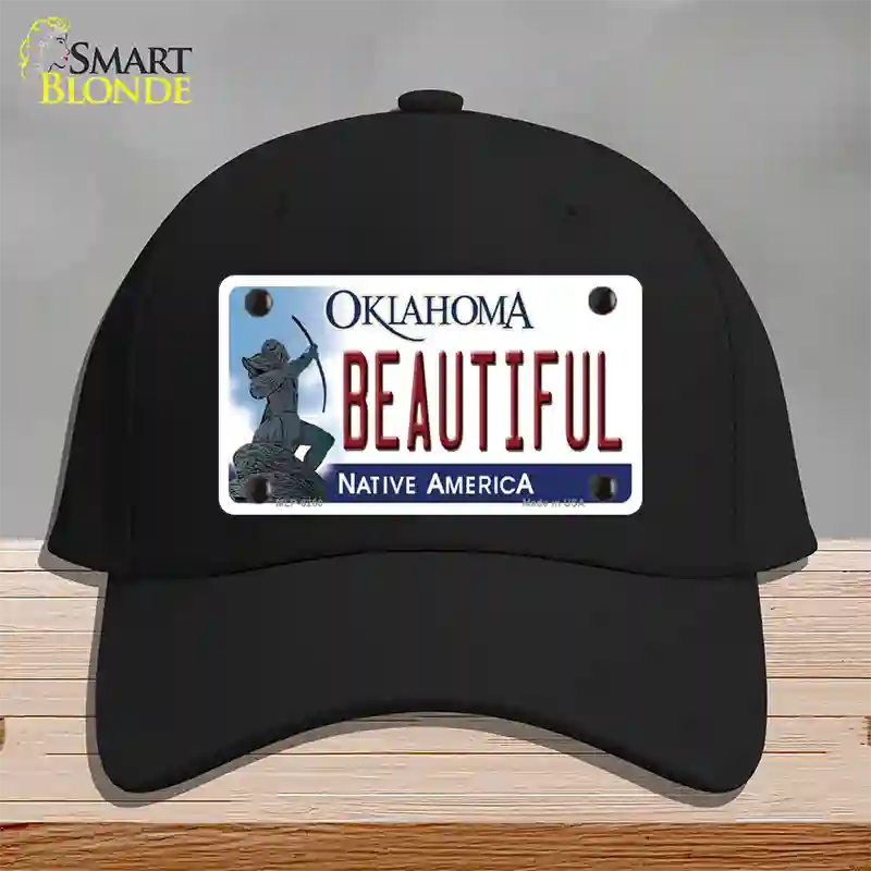 Beautiful Oklahoma Novelty License Plate Hat Cotton / Black