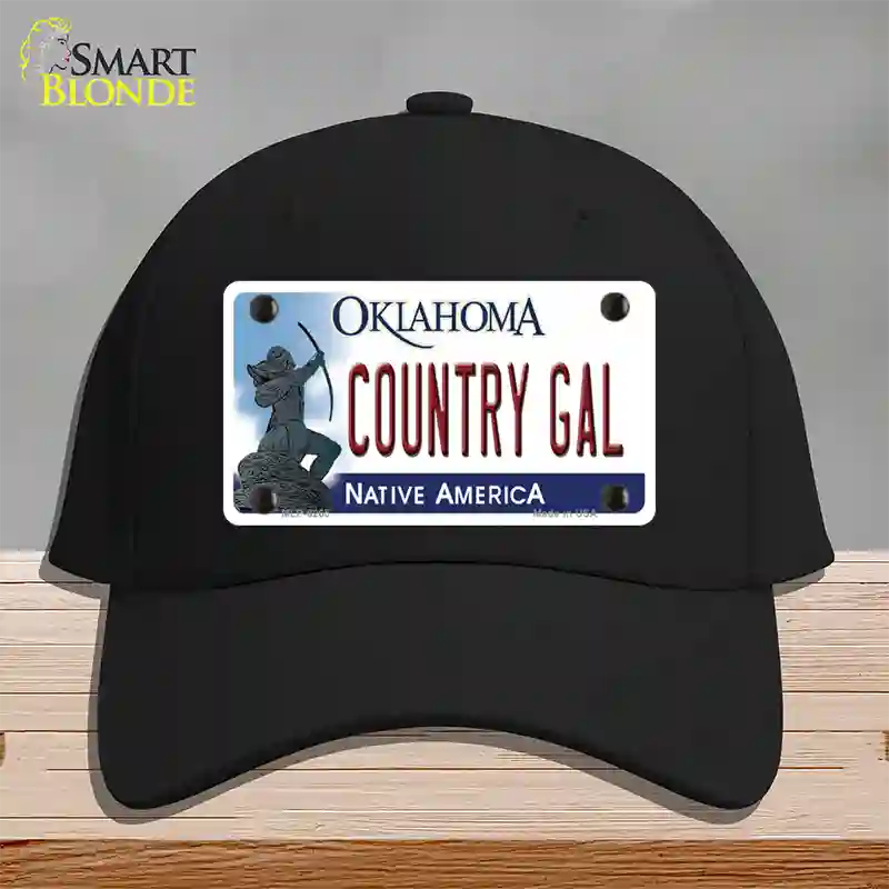 Country Gal Oklahoma Novelty License Plate Hat Cotton / Black