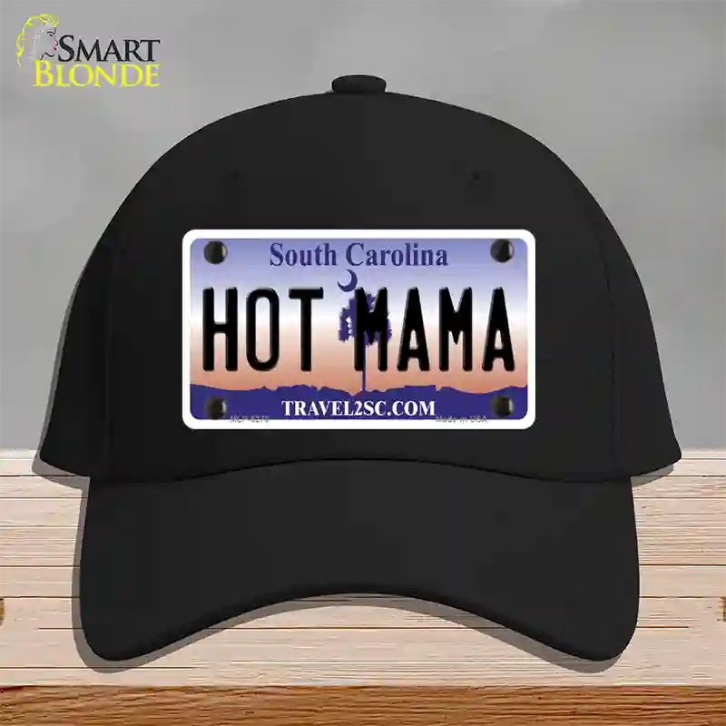 Hot Mama South Carolina Novelty License Plate Hat Cotton / Black