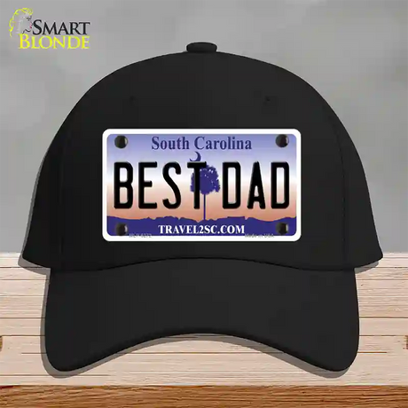 Best Dad South Carolina Novelty License Plate Hat Cotton / Black