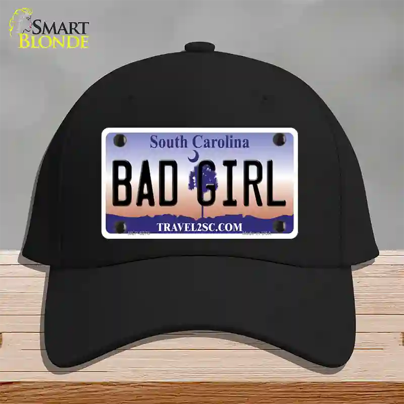 Bad Girl South Carolina Novelty License Plate Hat Cotton / Black