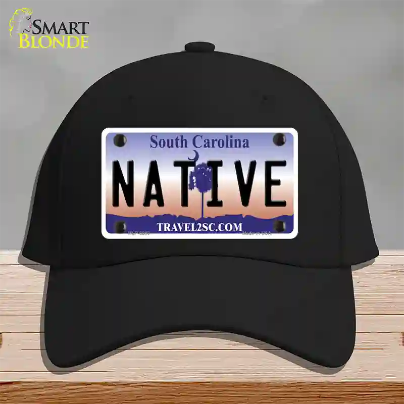 Native South Carolina Novelty License Plate Hat Cotton / Black