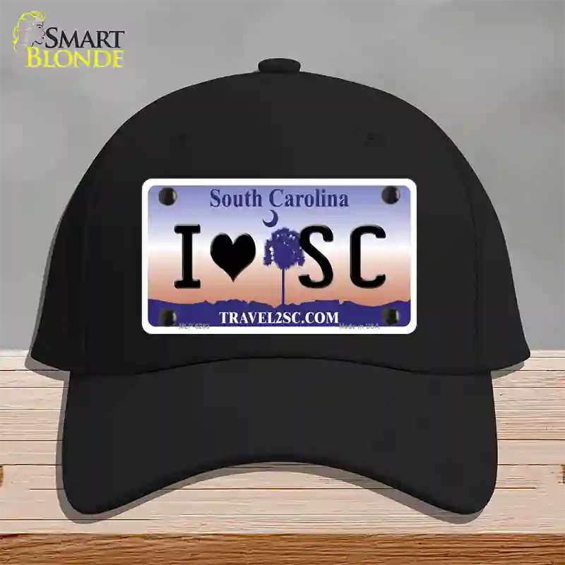 I Love South Carolina Novelty License Plate Hat Cotton / Black