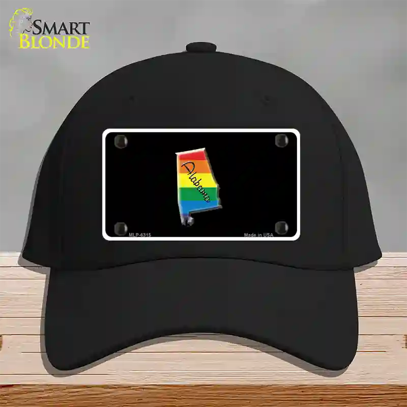 Alabama Rainbow Novelty License Plate Hat Cotton / Black