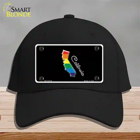 California Rainbow Novelty License Plate Hat Cotton / Black