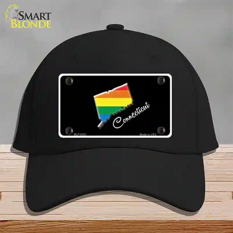 Connecticut Rainbow Novelty License Plate Hat Cotton / Black