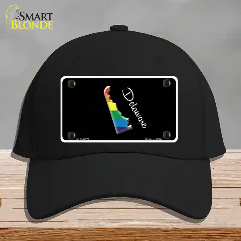 Delaware Rainbow Novelty License Plate Hat Cotton / Black