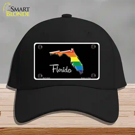 Florida Rainbow Novelty License Plate Hat Cotton / Black