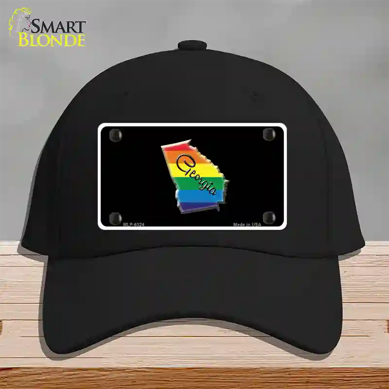 Georgia Rainbow Novelty License Plate Hat Cotton / Black