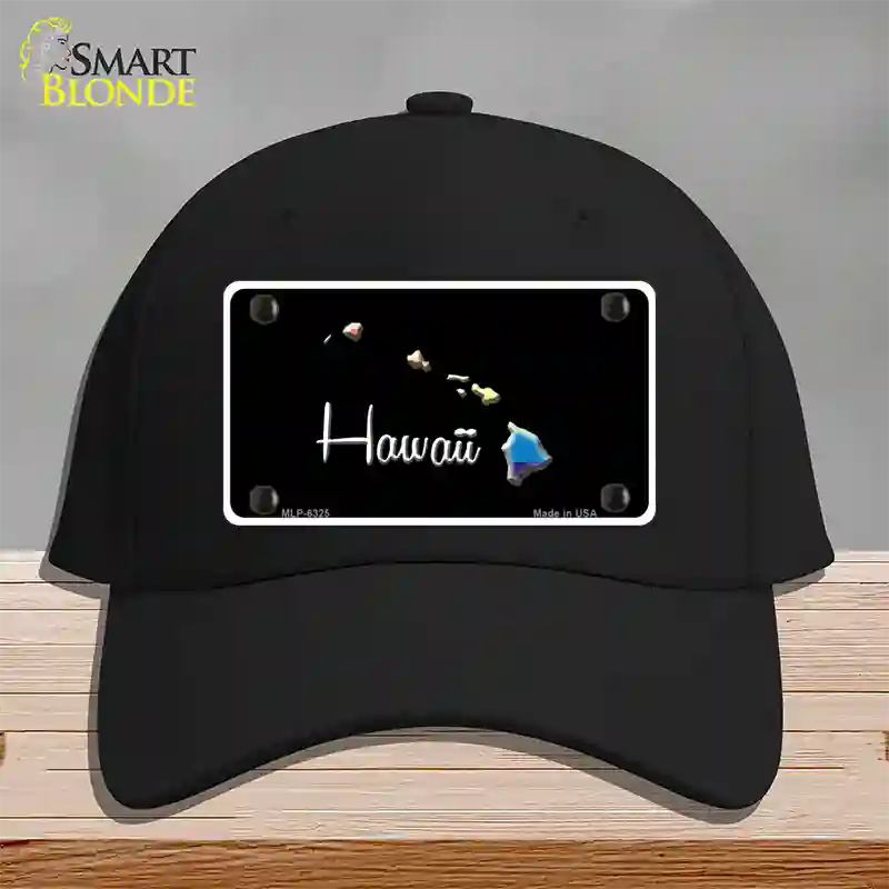 Hawaii Rainbow Novelty License Plate Hat Cotton / Black