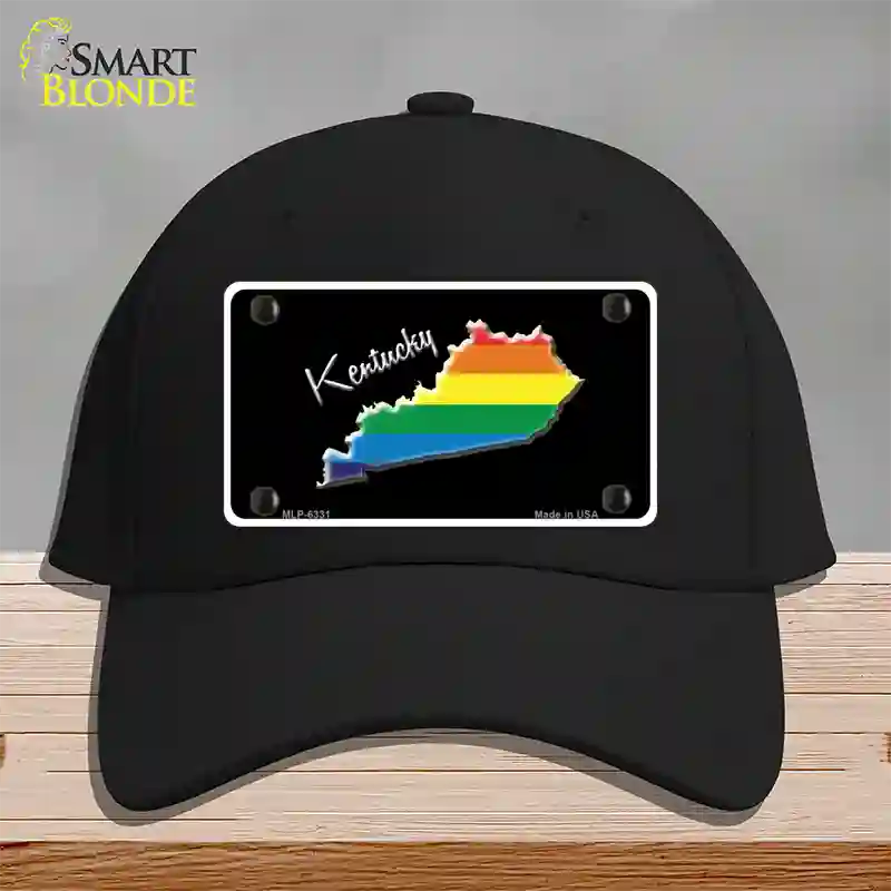 Kentucky Rainbow Novelty License Plate Hat Cotton / Black