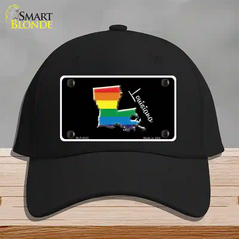 Louisiana Rainbow Novelty License Plate Hat Cotton / Black