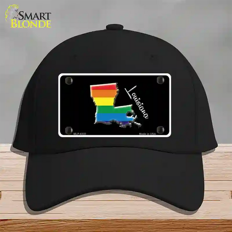 Louisiana Rainbow Novelty License Plate Hat Cotton / Black