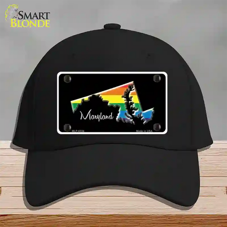 Maryland Rainbow Novelty License Plate Hat Cotton / Black