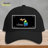 Michigan Rainbow Novelty License Plate Hat Cotton / Black