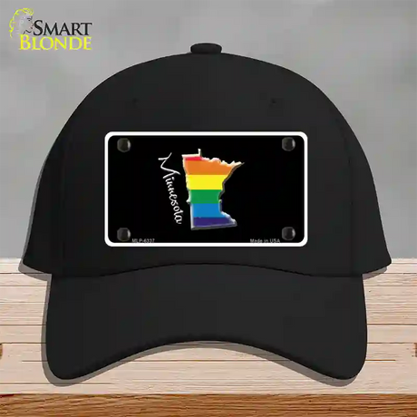 Minnesota Rainbow Novelty License Plate Hat Cotton / Black