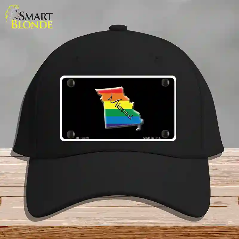 Missouri Rainbow Novelty License Plate Hat Cotton / Black