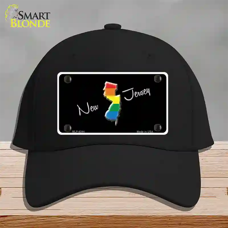 New Jersey Rainbow Novelty License Plate Hat Cotton / Black