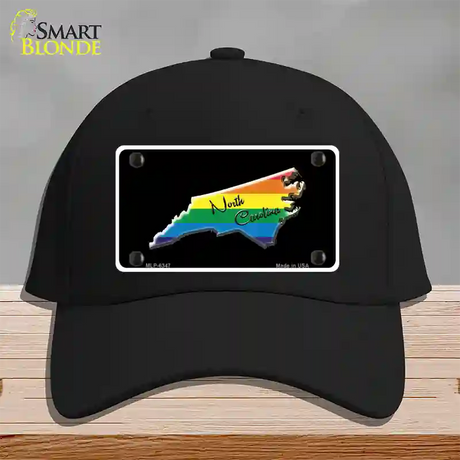 North Carolina Rainbow Novelty License Plate Hat Cotton / Black