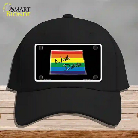 North Dakota Rainbow Novelty License Plate Hat Cotton / Black