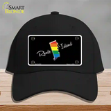 Rhode Island Rainbow Novelty License Plate Hat Cotton / Black