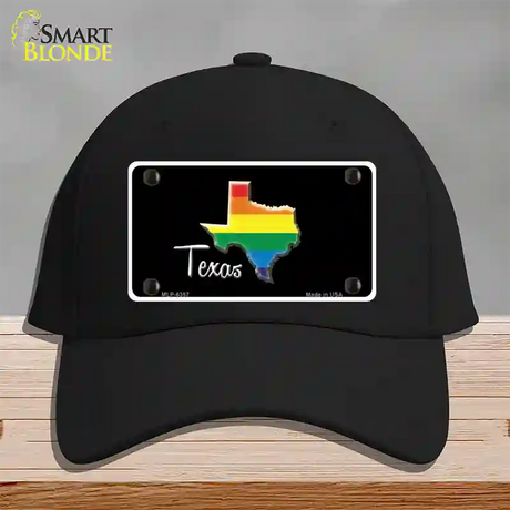 Texas Rainbow Novelty License Plate Hat Cotton / Black