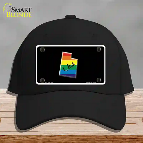 Utah Rainbow Novelty License Plate Hat Cotton / Black