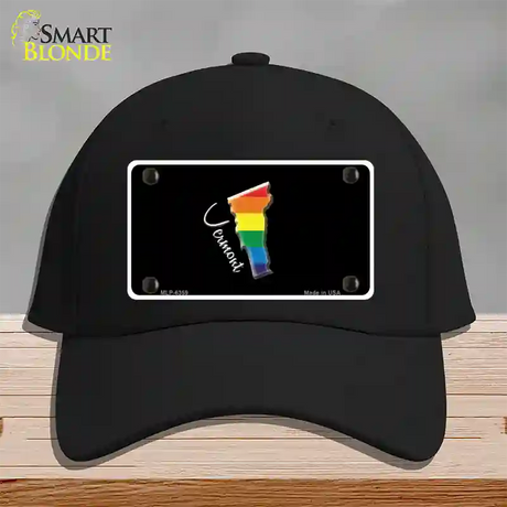 Vermont Rainbow Novelty License Plate Hat Cotton / Black