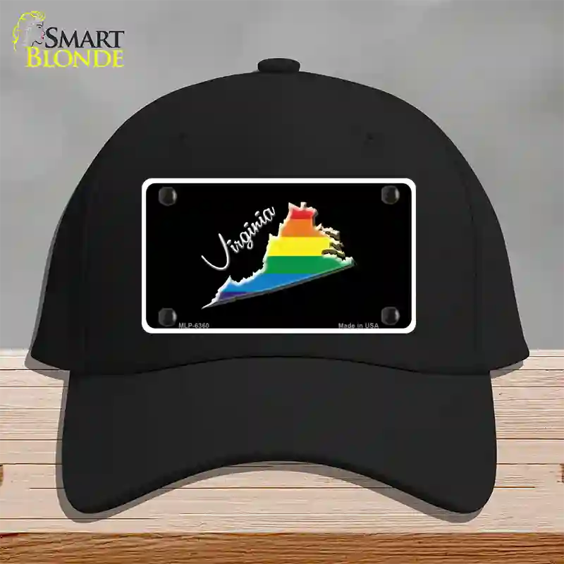 Virginia Rainbow Novelty License Plate Hat Cotton / Black